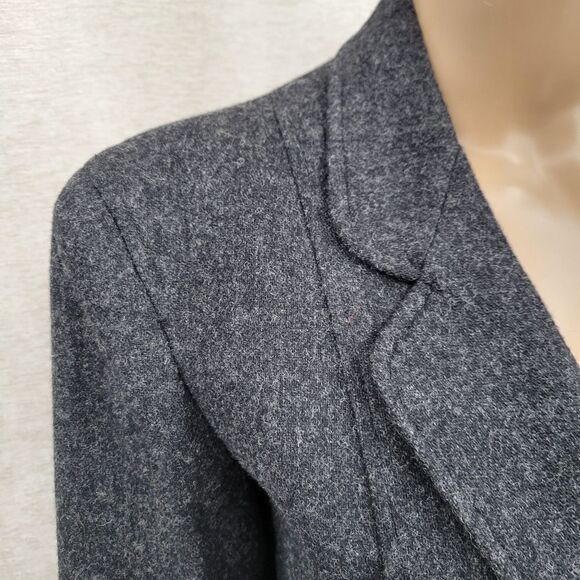 Vintage Wool Gray Double Breasted Blazer Cropped Boxy Fit - Picture 3 of 13